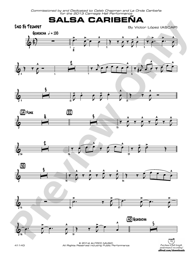 Salsa Caribeña 2nd Bflat Trumpet 2nd Bflat Trumpet Part Digital