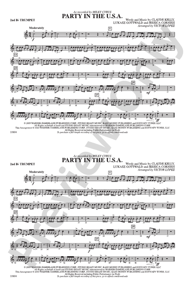 Party in the U.S.A.: 2nd B-flat Trumpet