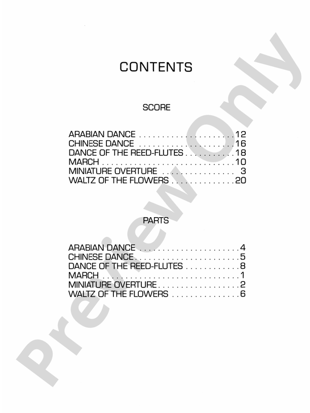 The Nutcracker Suite, Selections From: Score: String Quartet Full Score ...