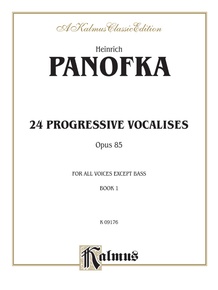 Twenty Four Progressive Vocalises Opus 85 Volume I All Voices Except Bass Voice Book Heinrich Panofka