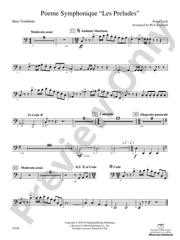 Poeme Symphonique "Les Preludes": Bass Trombone