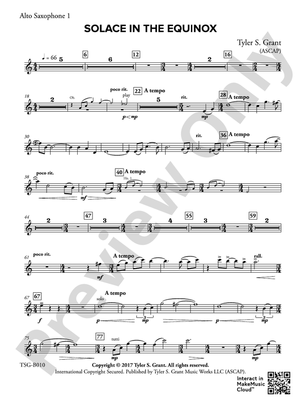 Solace in the Equinox 1st Eflat Alto Saxophone 1st Eflat Alto