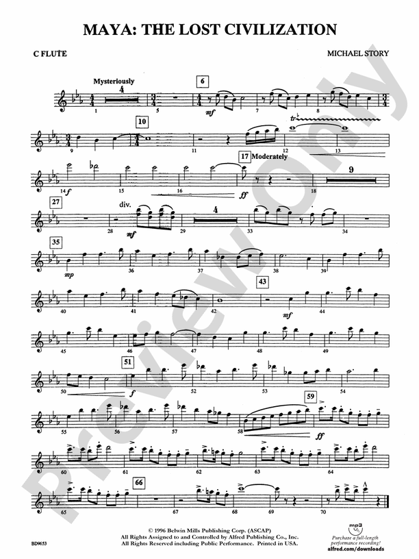 Maya The Lost Civilization Flute Flute Part Digital Sheet Music