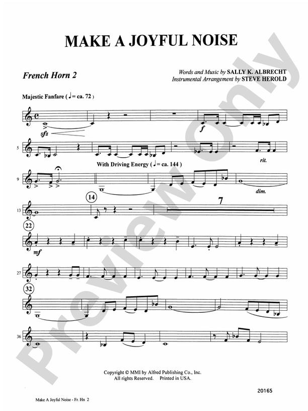 Make a Joyful Noise: 2nd F Horn