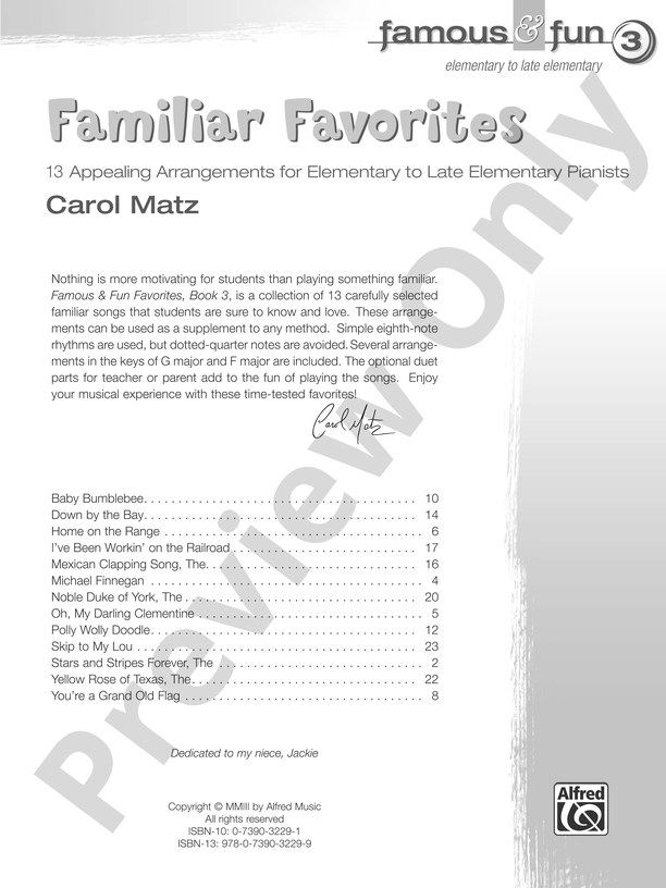 Famous & Fun Favorites, Book 3: 13 Appealing Piano Arrangements