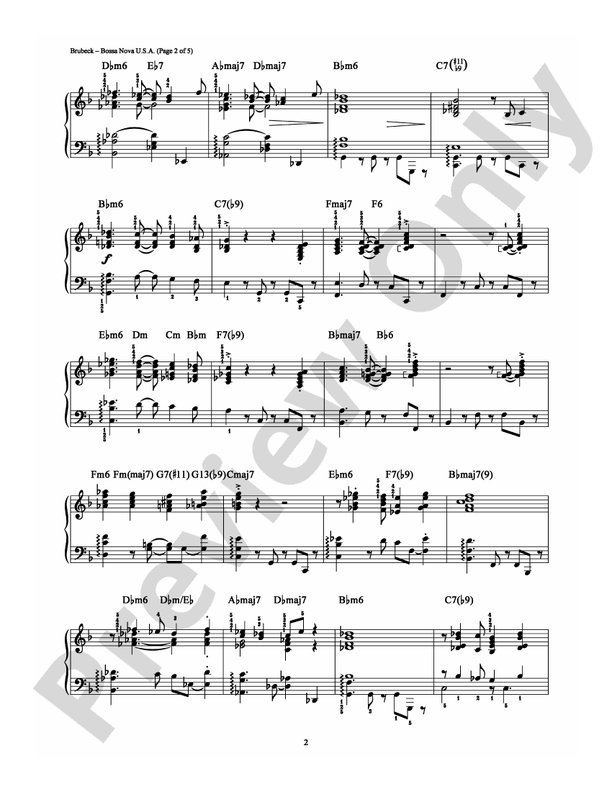Bossa Nova U.S.A.: Piano: Dave Brubeck - Digital Sheet Music