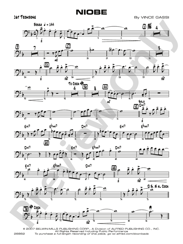 Niobe 1st Trombone 1st Trombone Part Digital Sheet Music Download 3714