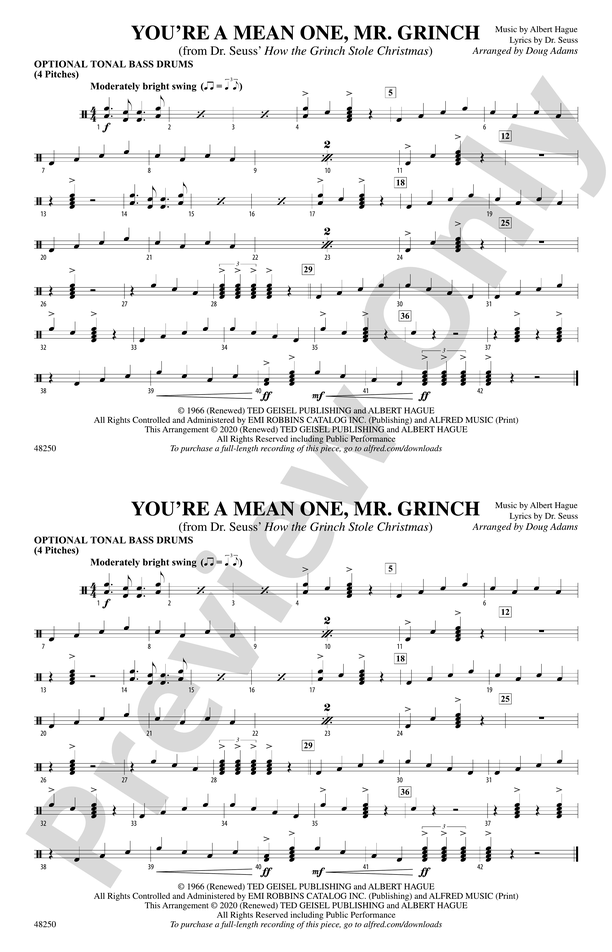 You're a Mean One, Mr. Grinch: Tonal Bass Drum