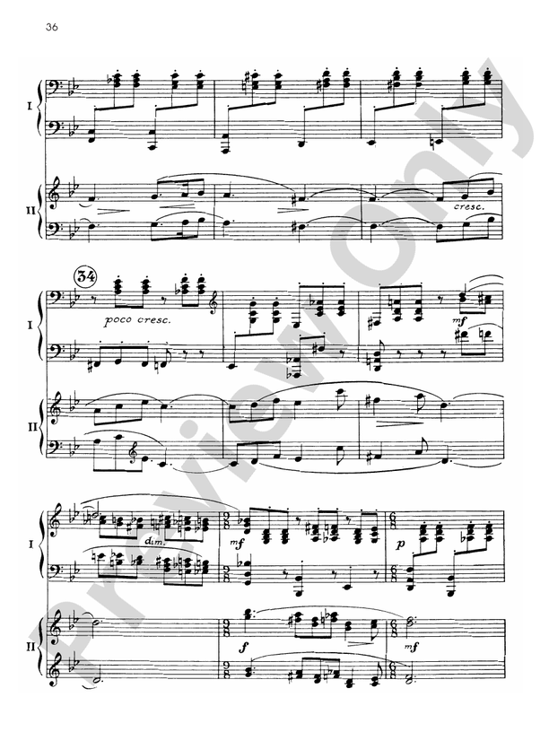 Symphonic Dances, Opus 45 - II. Andante con moto - Piano Duo (2 Pianos, 4 Hands)