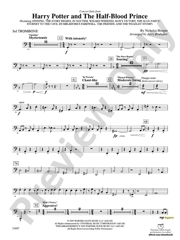 Harry Potter and the HalfBlood Prince, Concert Suite from 3rd