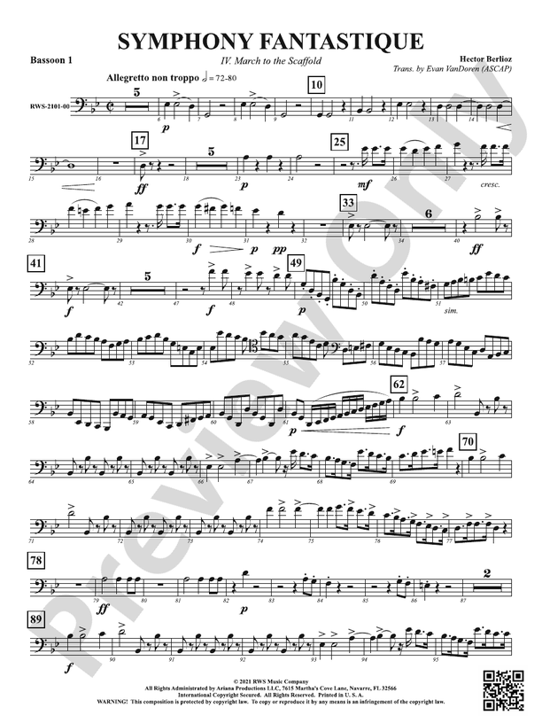 Symphony Fantastique - IV. March to the Scaffold: Bassoon: Bassoon