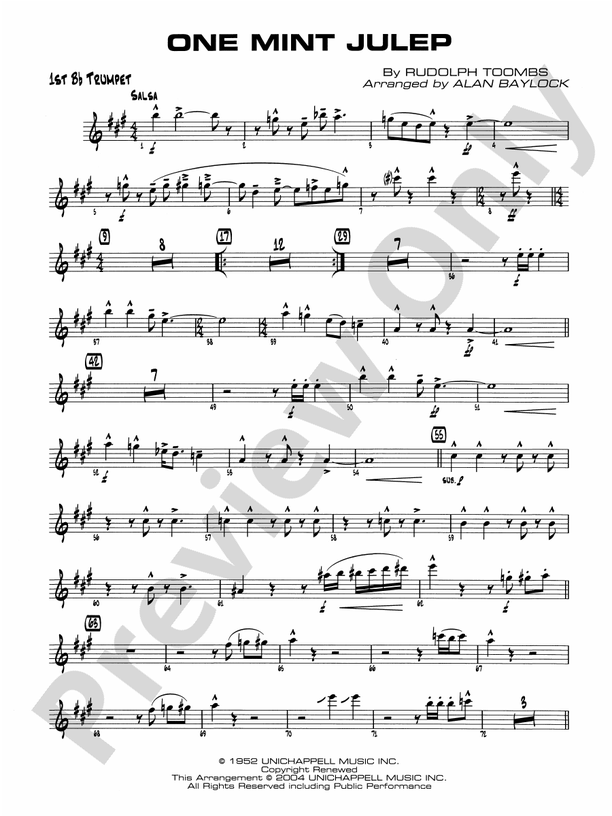 One Mint Julep 1st Bflat Trumpet 1st Bflat Trumpet Part Digital