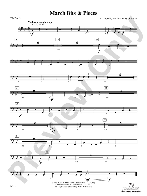 March Bits & Pieces Timpani Timpani Part Digital Sheet Music Download
