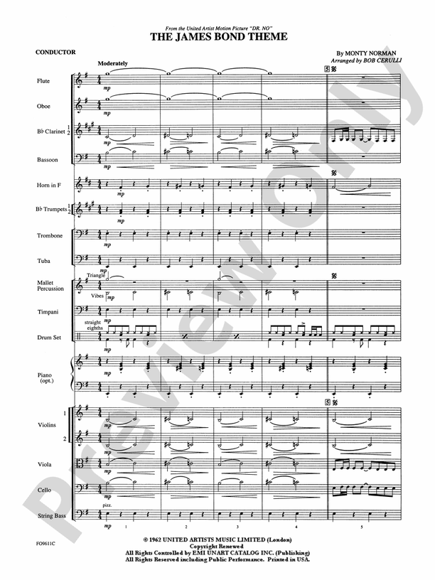 The James Bond Theme Score Full Orchestra Score Digital Sheet Music the-james-bond-theme-score-full-orchestra-score-digital-sheet-music