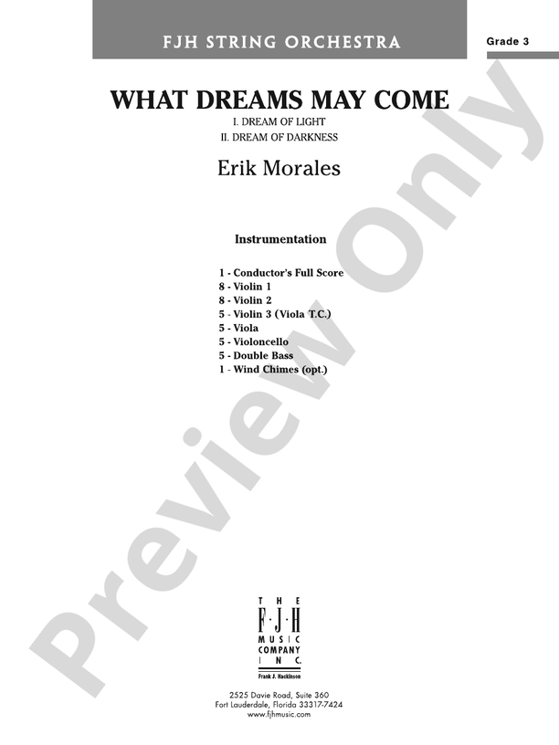 What Dreams May Come Score Erik Morales Digital Sheet Music Download