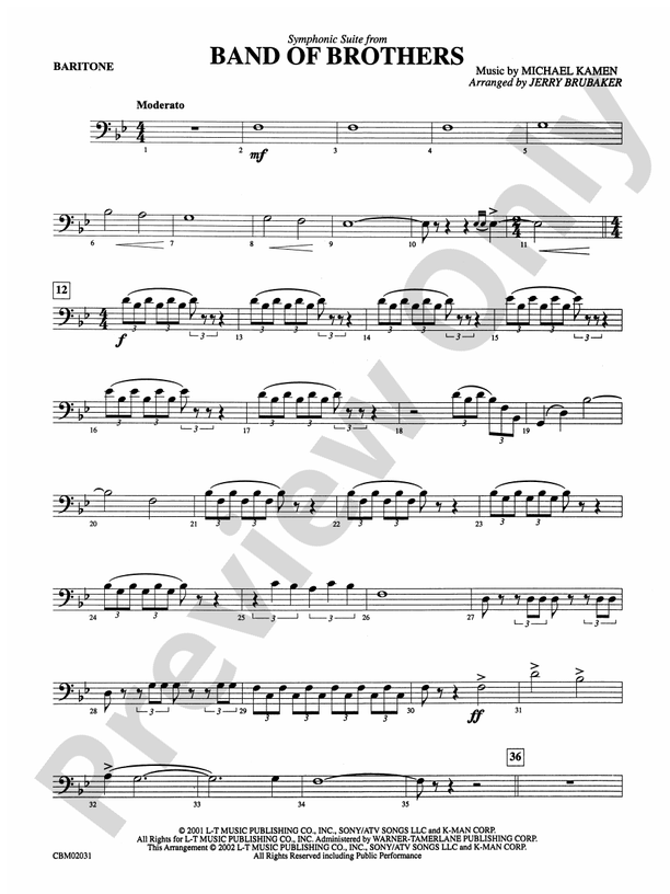 Band of Brothers, Symphonic Suite from Baritone B.C. Baritone B.C