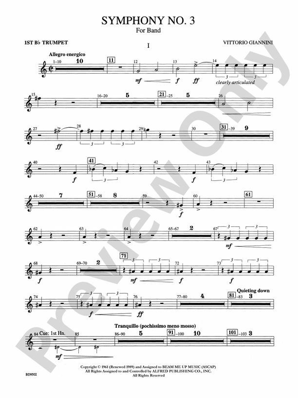 Symphony No. 3 for Band: 1st B-flat Trumpet: 1st B-flat Trumpet