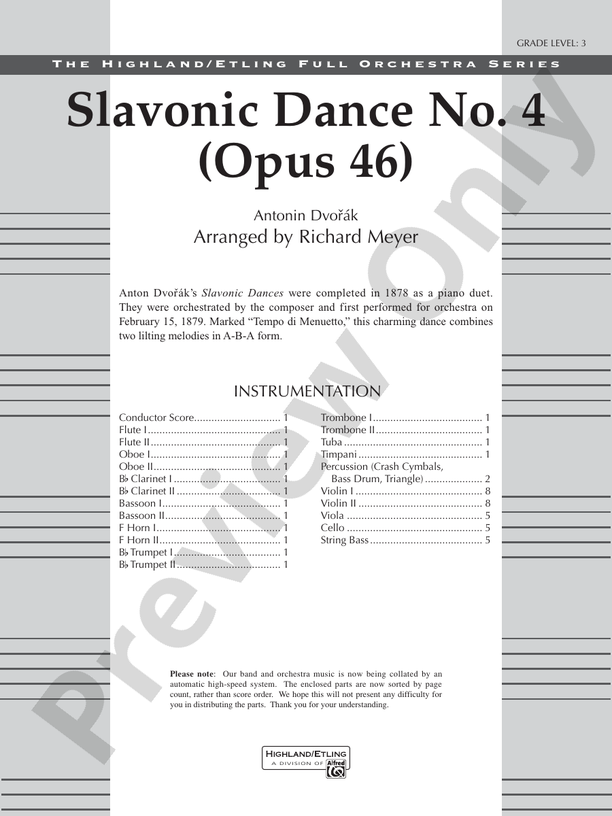Slavonic Dance No. 4 (Op. 46)