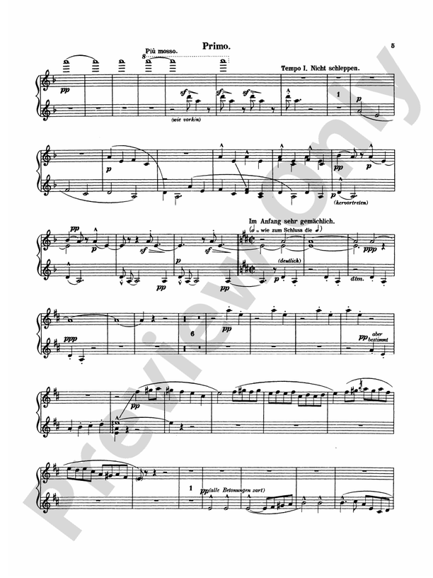 Mahler Symphony No. 1, in D Major I. Langsam Part Digital Sheet Music Download