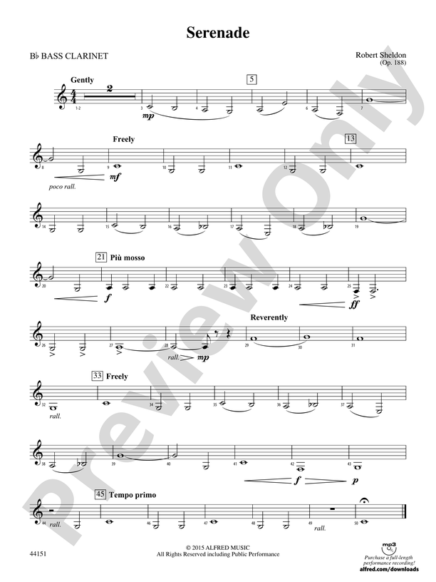 Serenade: B-flat Bass Clarinet
