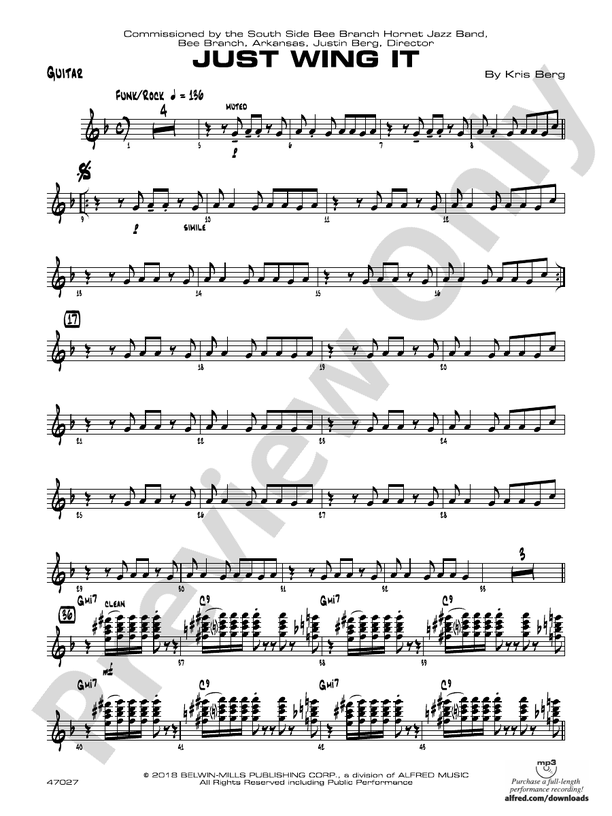 Just Wing It Guitar Guitar Part Digital Sheet Music Download