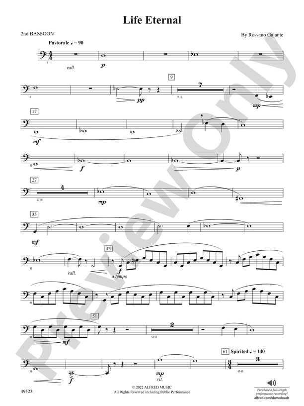 Afterlife: 2nd Bassoon: 2nd Bassoon Part - Digital Sheet Music