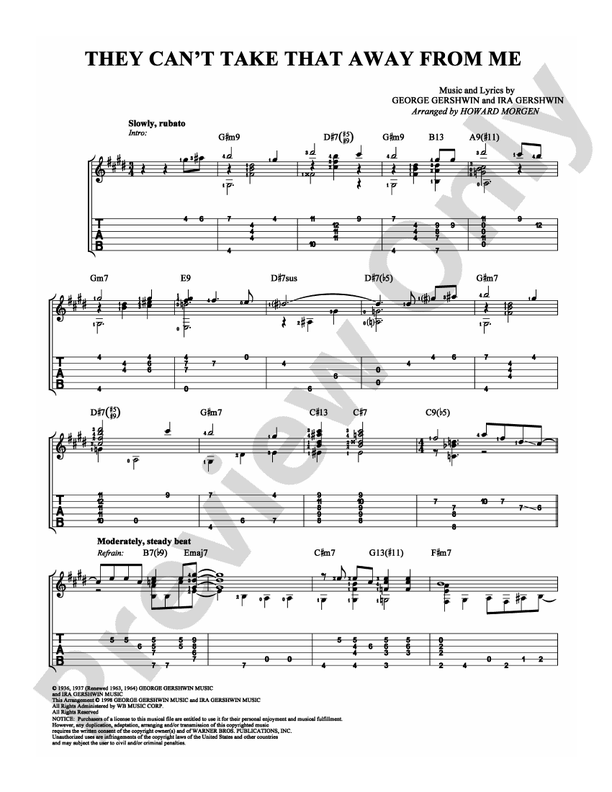 They Can't Take That Away From Me: Guitar TAB: George Gershwin