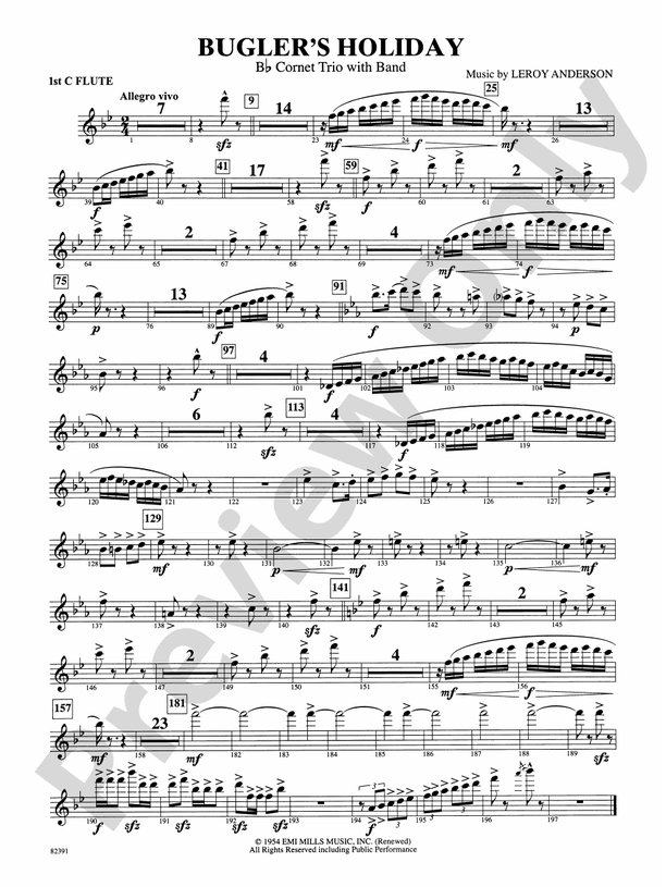 Bugler's Holiday (with Trio) Flute Flute Part Digital Sheet