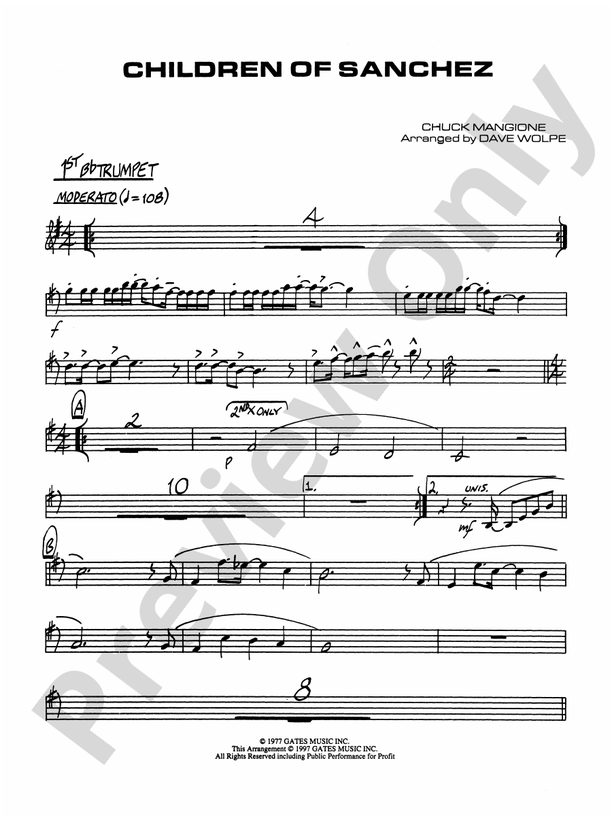 Children of Sanchez: 1st B-flat Trumpet