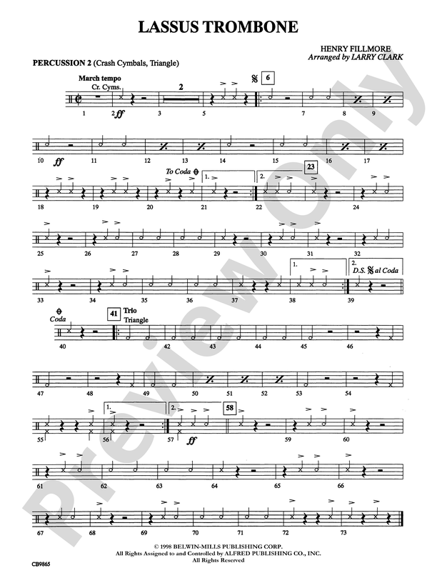 Lassus Trombone 2nd Percussion 2nd Percussion Part Digital Sheet