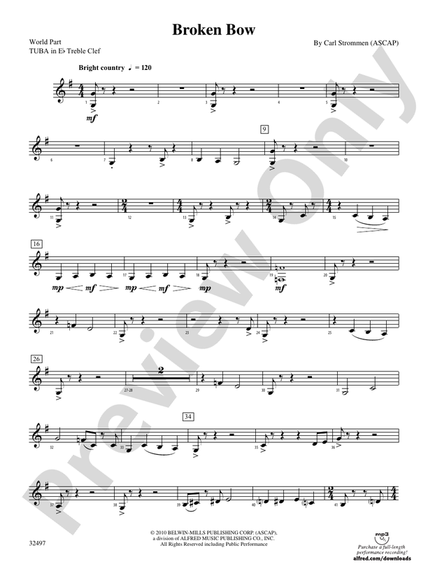 Broken Bow: (wp) E-flat Tuba T.C.