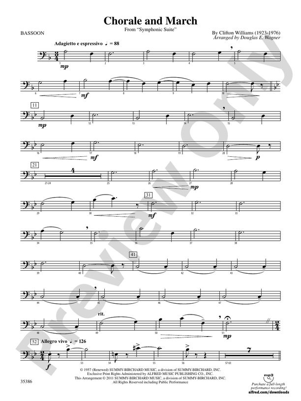 Chorale And March Bassoon Bassoon Part Digital Sheet Music Download