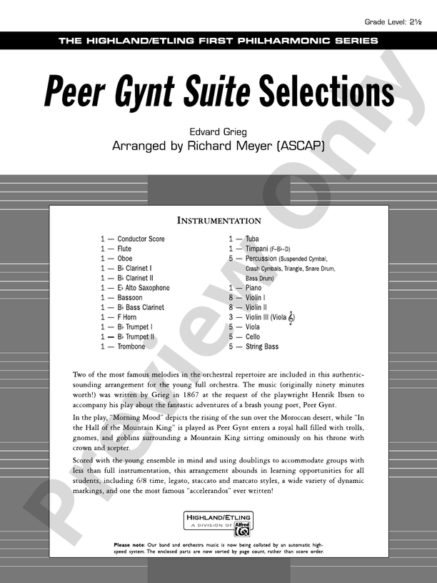 Peer Gynt Suite Selections