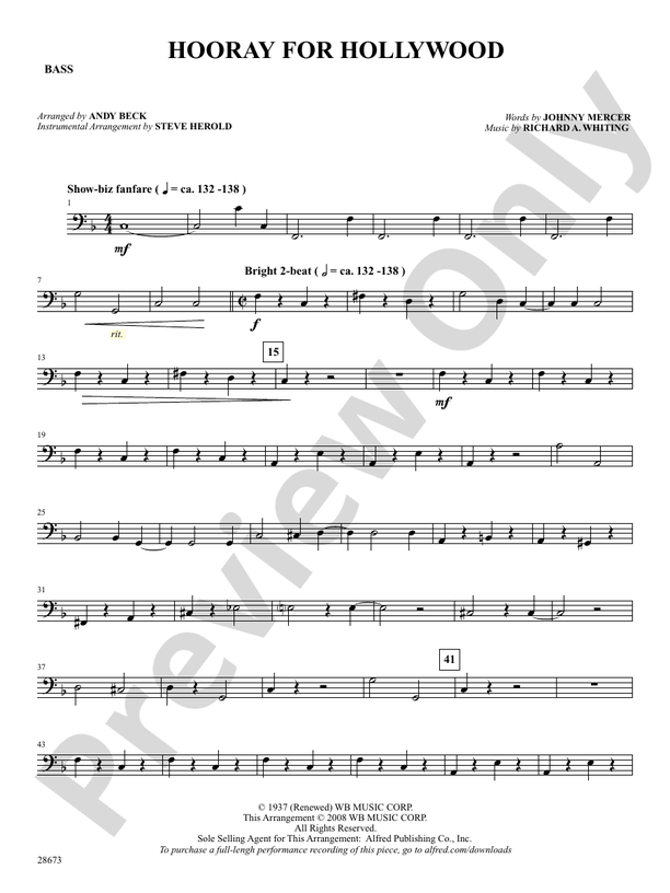 Hooray for Hollywood: String Bass