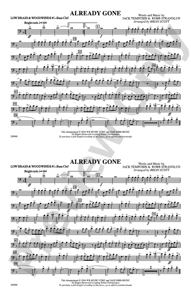 Already Gone Low Brass & Woodwinds 1 Bass Clef Low Brass