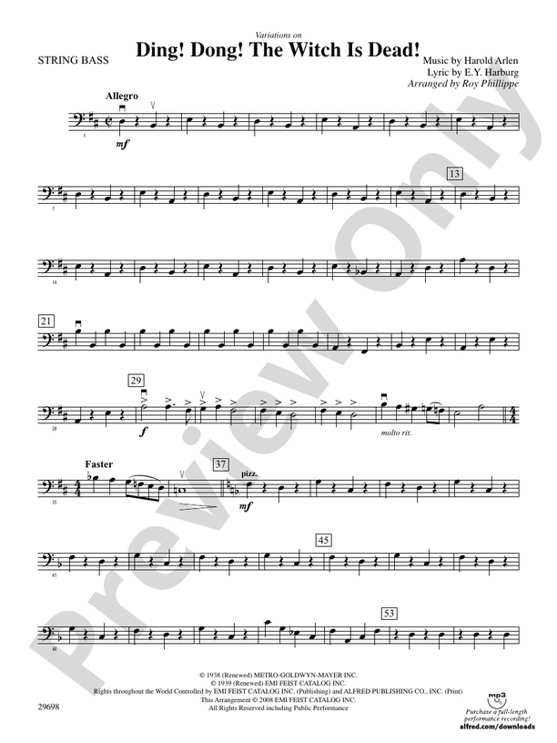 Variations on Ding! Dong! The Witch Is Dead! String Bass String Bass