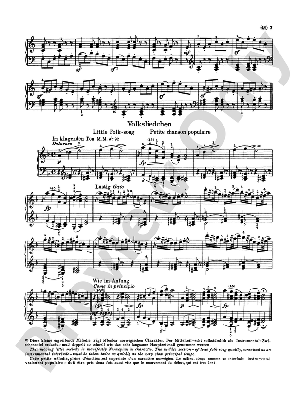 Free Piano Sheet Music – Siciliana Op. 68 No. 11 – Schumann