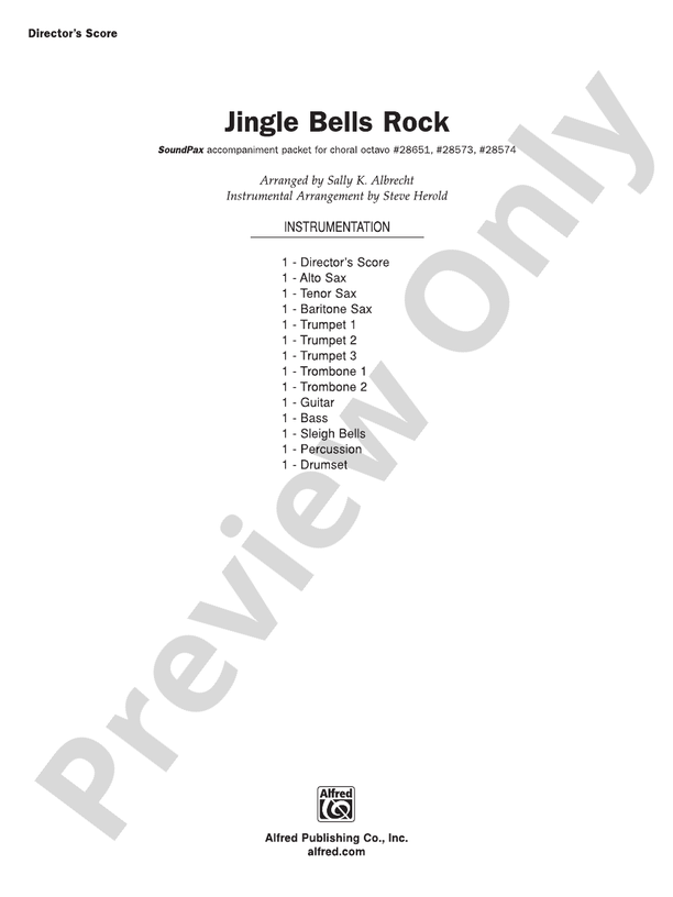 Jingle Bells Rock! (A Medley): Score