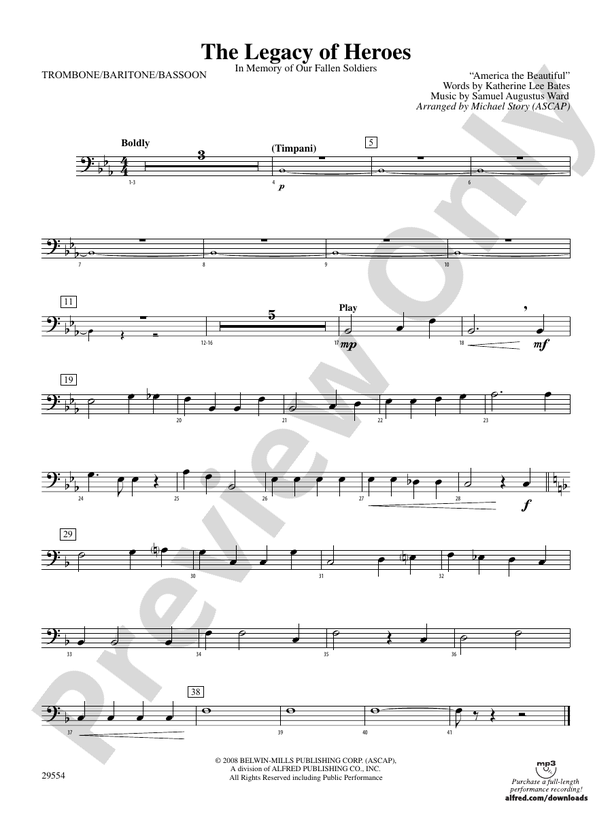 The Legacy of Heroes 1st Trombone 1st Trombone Part Digital Sheet