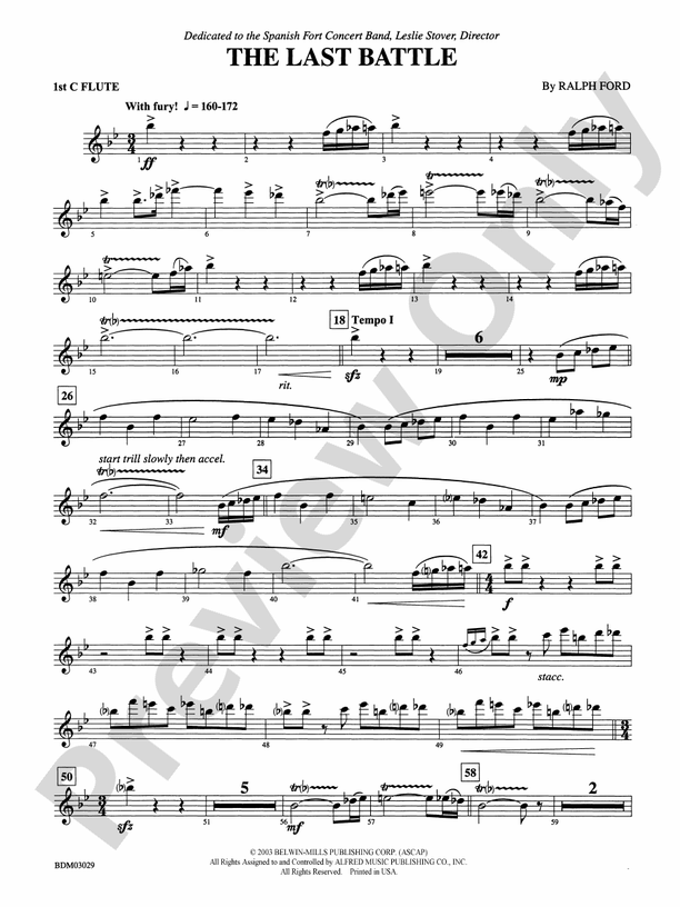 The Last Battle Flute Flute Part Digital Sheet Music Download