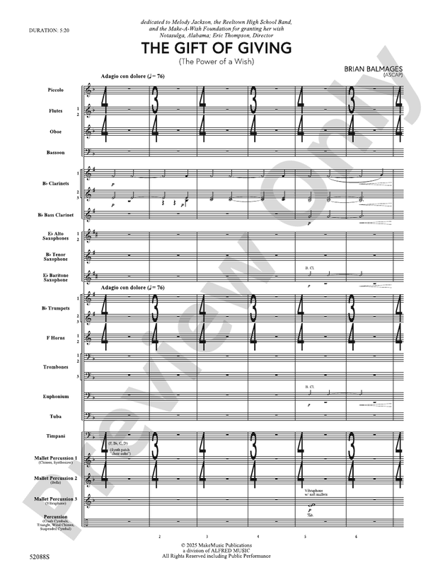 The Gift of Giving: Score