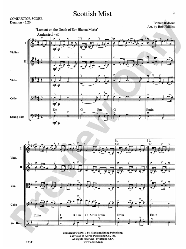 Scottish Mist: Score: String Orchestra Score - Digital Sheet Music