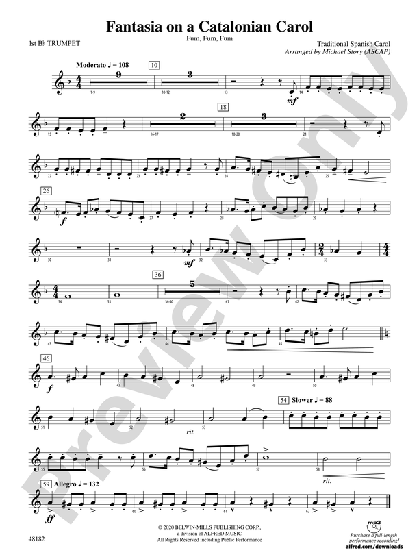 Fantasia on a Catalonian Carol: 1st B-flat Trumpet