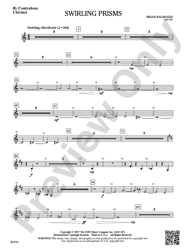 Swirling Prisms: B-flat Contrabass Clarinet: B-flat Contrabass Clarinet ...