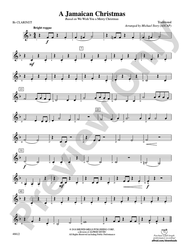 A Jamaican Christmas: 1st B-flat Clarinet: 1st B-flat Clarinet Part ...