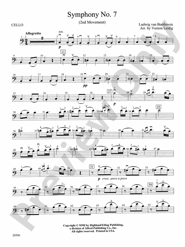 Symphony No. 7 (2nd Movement): Cello