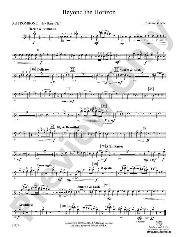 Beyond The Horizon: (wp) 3rd B-flat Trombone B.C.: (wp) 3rd B-flat ...