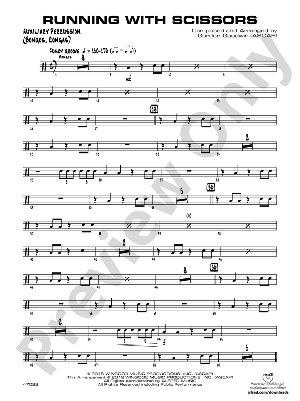 Running with Scissors Auxiliary Percussion Auxiliary Percussion Part