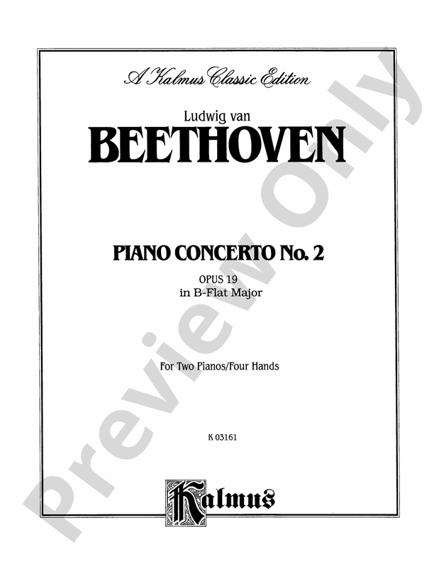 Beethoven: Piano Concerto No. 2 in B flat Major, Opus 19