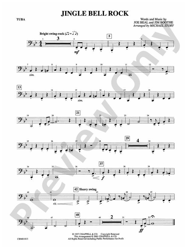 Jingle Bell Rock Tuba Tuba Part Digital Sheet Music Download